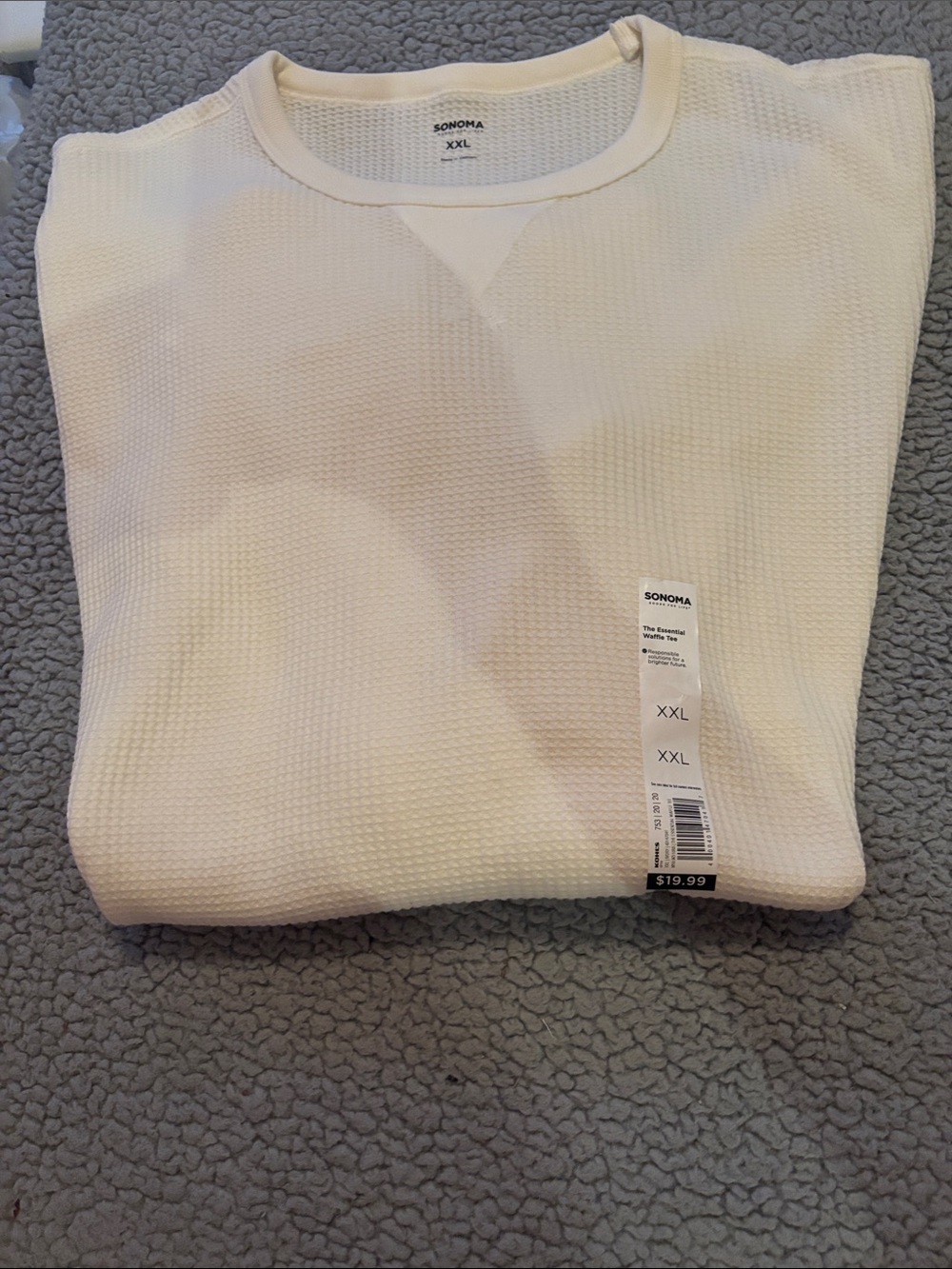 NWT Sonoma Men’s Essential Waffle Tee long sleeve